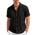 Textured Linen-Blend Camp Shirt